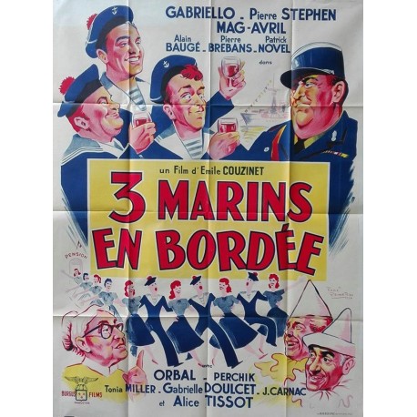 Trois marins en bordée.120x160