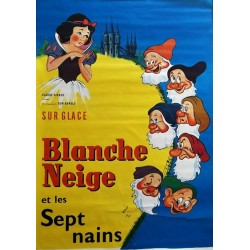 Blanche neige et les sept nains sur glace.100x140